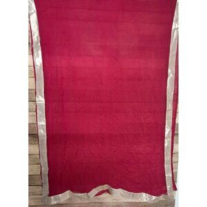 Ethnic Scarf Shawl 30" X 90" Metallic Gold & Red Pakistani Indian Duppata Saree
